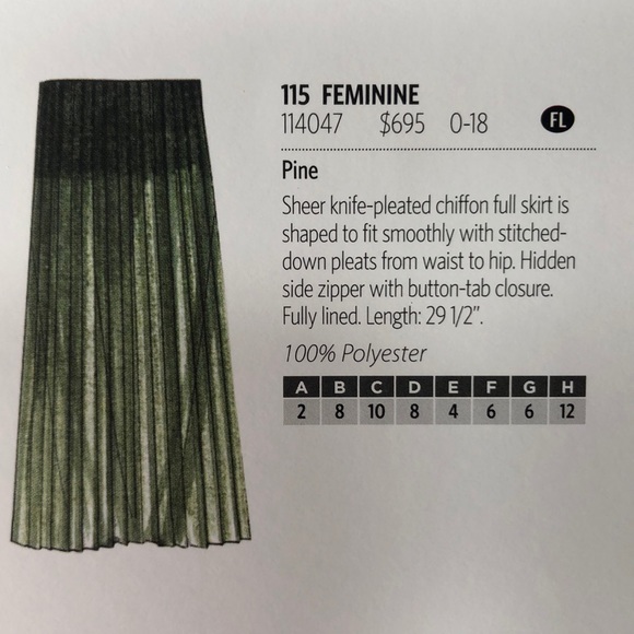 NWT Carlisle Green Pleated Chiffon Midi Skirt - Picture 5 of 7